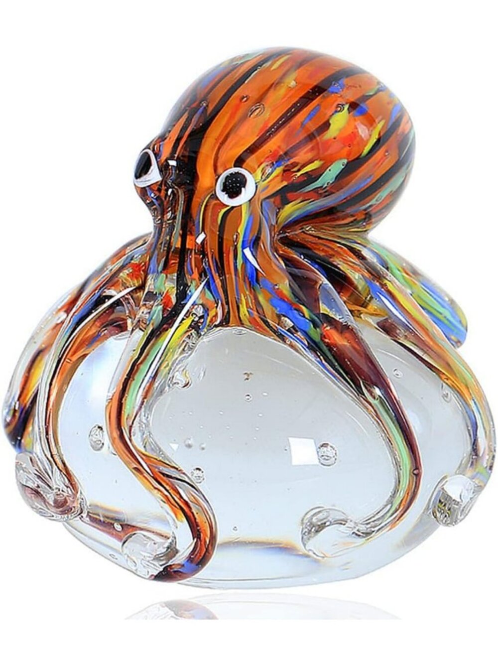 Hand Blown Glass Octopus Figurine | Sea Animal Decor for Aquarium & Desk